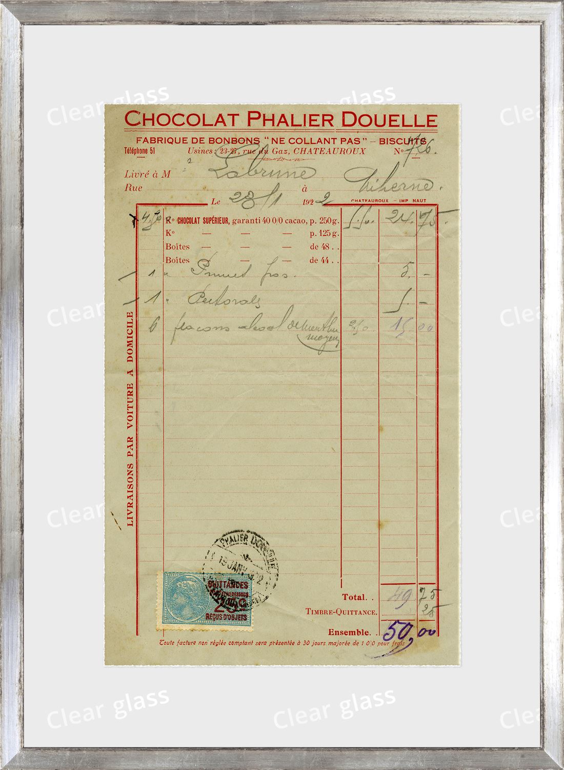 Collection 10 - French Receipt I